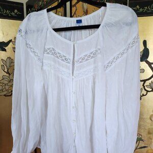 Cotton peasant blouse Size L